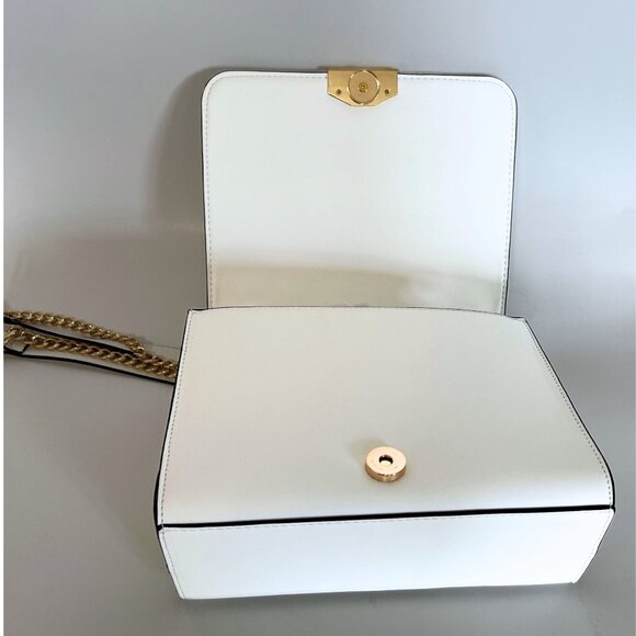 ALDO White Quilted Magnetic Flap Handbag,  Chain Strap Crossbody Bag, ALDO Bag - Picture 6 of 10